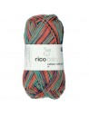 Pelote Rico baby cotton soft print dk rouge/bleu pétrole