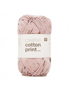 Pelote Creative cotton print aran rose/brun spray