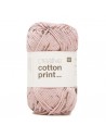 Pelote Creative cotton print aran rose/brun spray