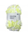 Pelote Creative pompon print blanc-citron