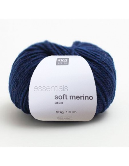 Pelote Essentials soft merino aran bleu marine