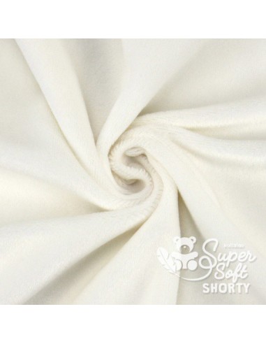 Coupon de tissu peluche shorty ivoire