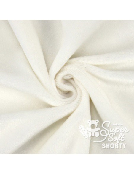 Coupon de tissu peluche shorty ivoire